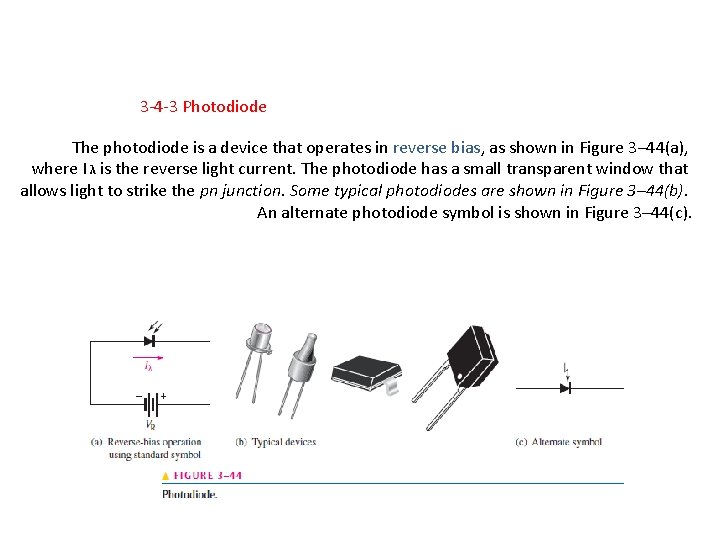 3 -4 -3 Photodiode The photodiode is a device that operates in reverse bias,