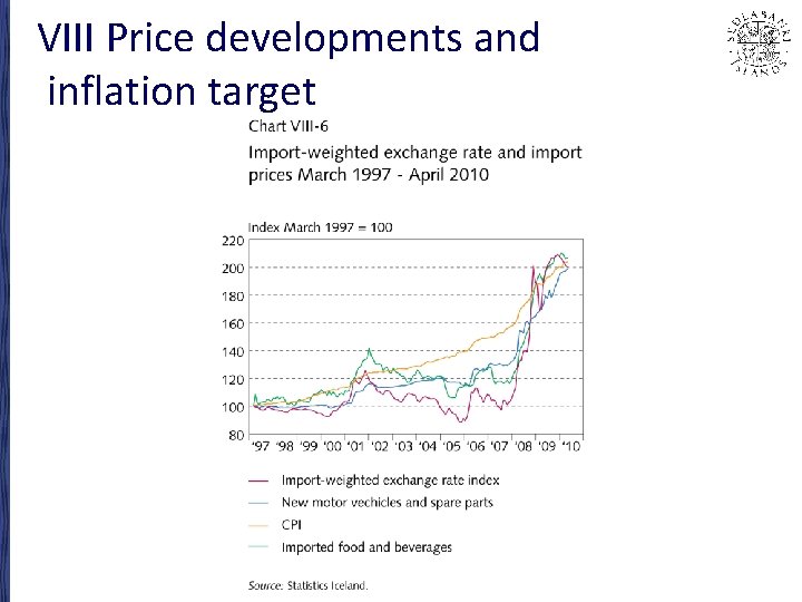 VIII Price developments and inflation target 