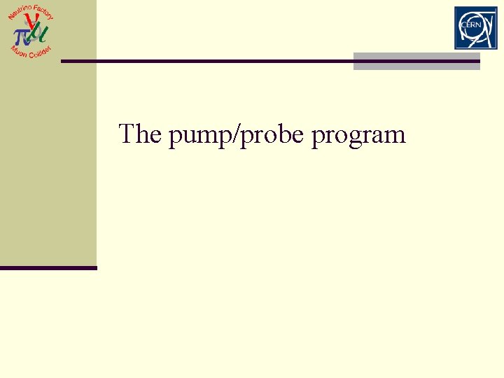 The pump/probe program 