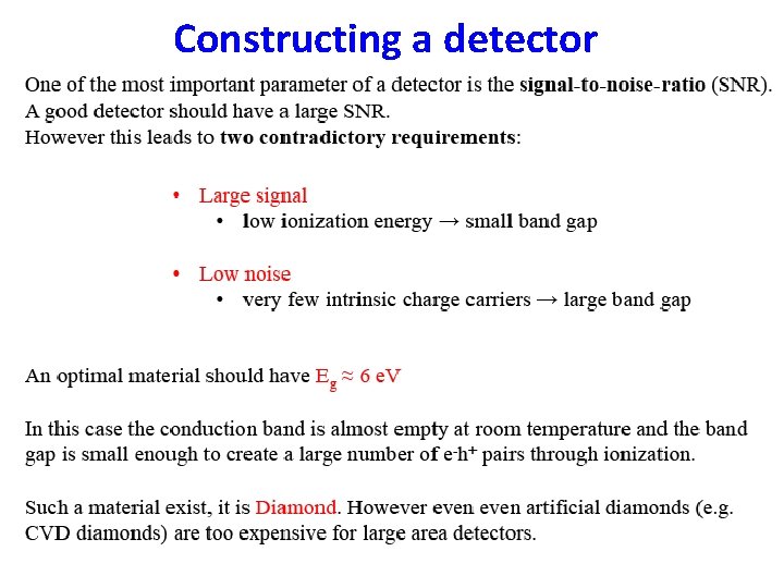 Constructing a detector 