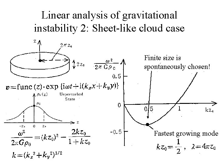 Linear analysis of gravitational instability 2: Sheet-like cloud case Finite size is spontaneously chosen!