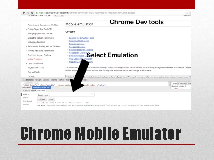 Chrome Mobile Emulator 