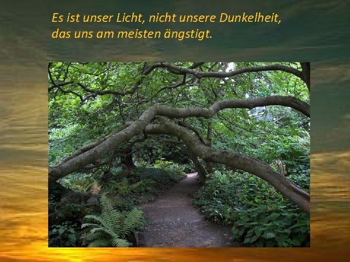 Es ist unser Licht, nicht unsere Dunkelheit, das uns am meisten ängstigt. 