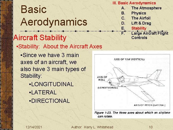 Basic Aerodynamics Aircraft Stability III. Basic Aerodynamics A. The Atmosphere B. Physics C. The