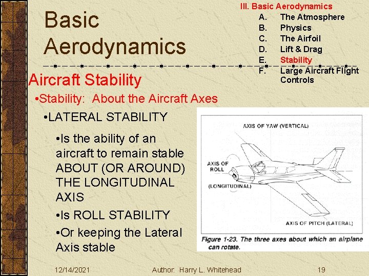 Basic Aerodynamics Aircraft Stability III. Basic Aerodynamics A. The Atmosphere B. Physics C. The