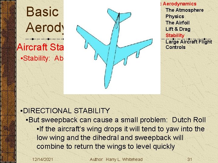 Basic Aerodynamics Aircraft Stability III. Basic Aerodynamics A. The Atmosphere B. Physics C. The