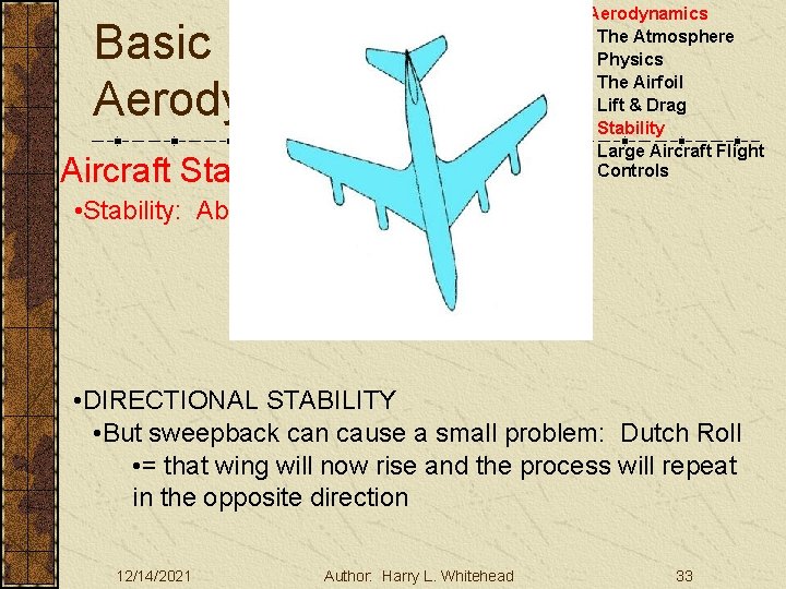 Basic Aerodynamics Aircraft Stability III. Basic Aerodynamics A. The Atmosphere B. Physics C. The