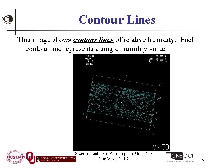 Contour Lines This image shows contour lines of relative humidity. Each contour line represents