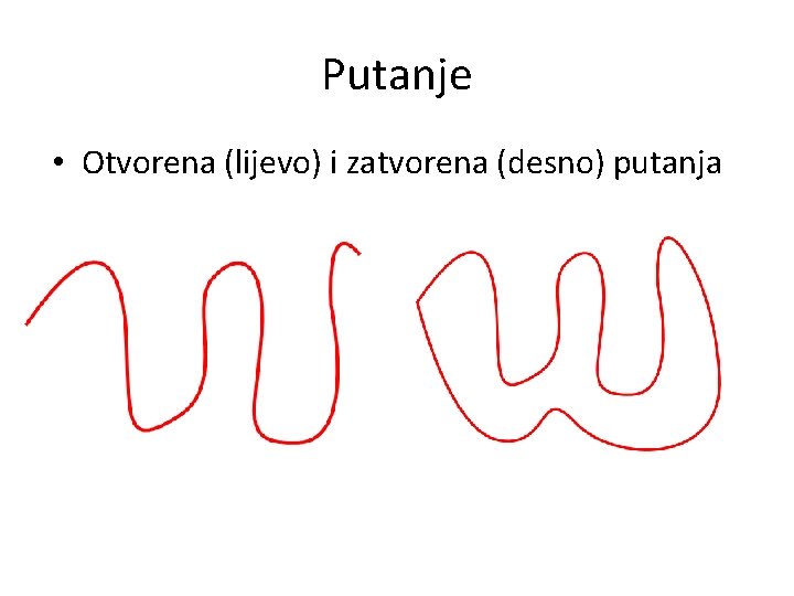 Putanje • Otvorena (lijevo) i zatvorena (desno) putanja 