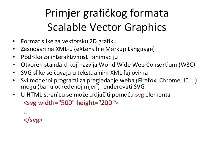 Primjer grafičkog formata Scalable Vector Graphics Format slike za vektorsku 2 D grafiku Zasnovan