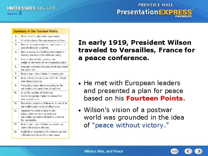 325 Section Chapter Section 1 In early 1919, President Wilson traveled to Versailles, France