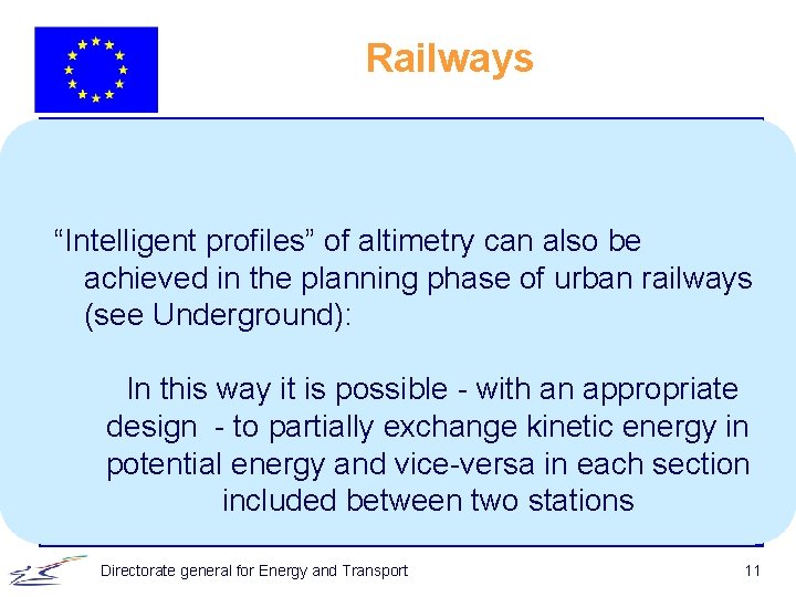 Railways “Intelligent profiles” of altimetry can also be achieved in the planning phase of