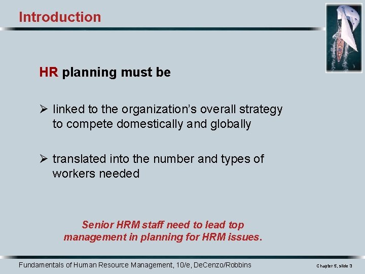 Introduction HR planning must be Ø linked to the organization’s overall strategy to compete