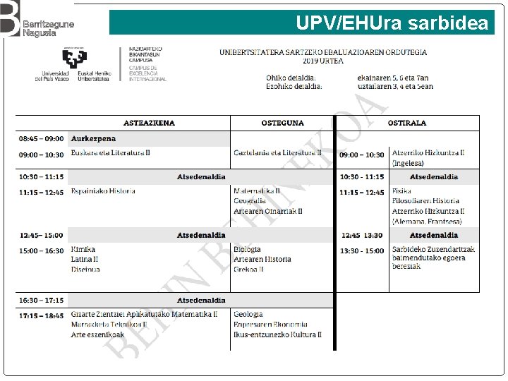 UPV/EHUra sarbidea 