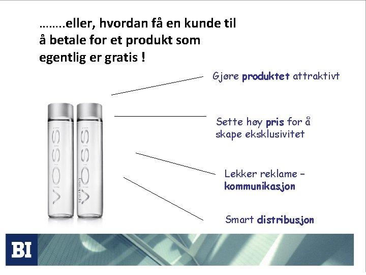 ……. . eller, hvordan få en kunde til å betale for et produkt som