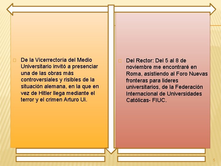 � De la Vicerrectoría del Medio Universitario invitó a presenciar una de las obras