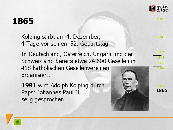 1865 Kolping stirbt am 4. Dezember, 4 Tage vor seinem 52. Geburtstag In Deutschland,