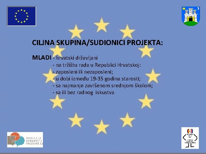 CILJNA SKUPINA/SUDIONICI PROJEKTA: MLADI - hrvatski državljani - na tržištu rada u Republici Hrvatskoj: