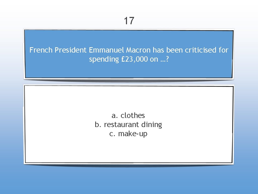 17 French President Emmanuel Macron has been criticised for spending £ 23, 000 on