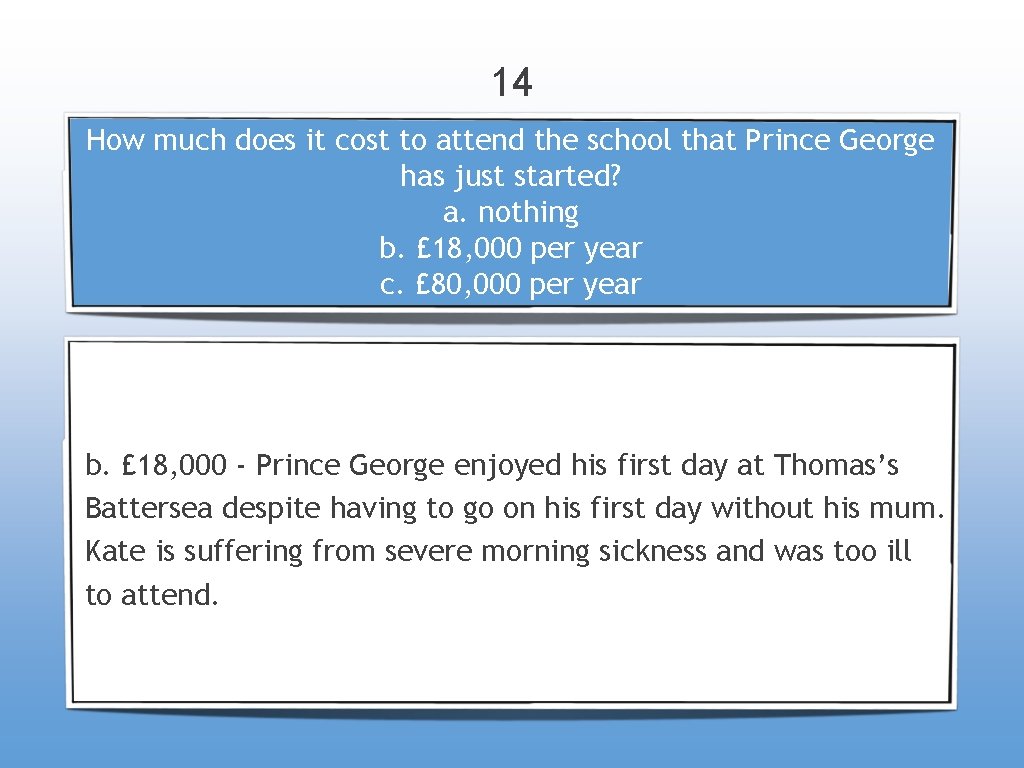 14 How much does it cost to attend the school that Prince George has