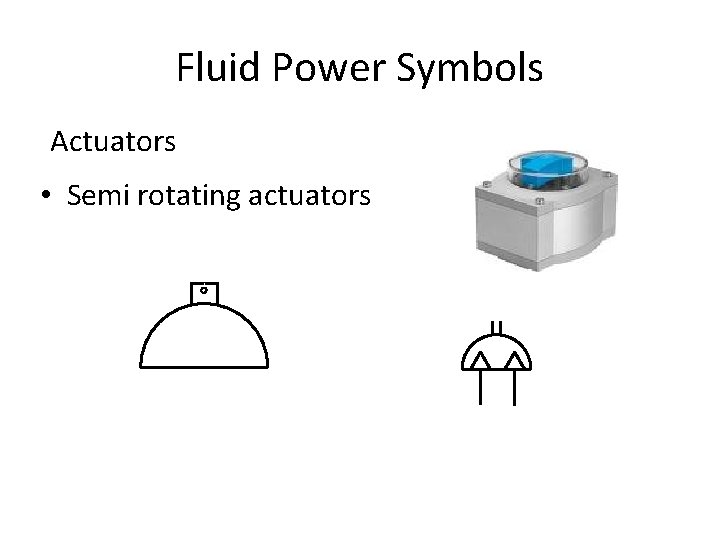 Fluid Power Symbols Actuators • Semi rotating actuators 