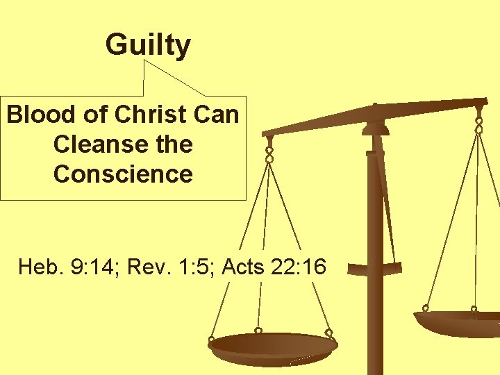Guilty Blood of Christ Can Cleanse the Conscience Heb. 9: 14; Rev. 1: 5;