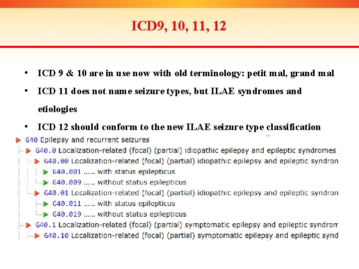 ICD 9, 10, 11, 12 • ICD 9 & 10 are in use now