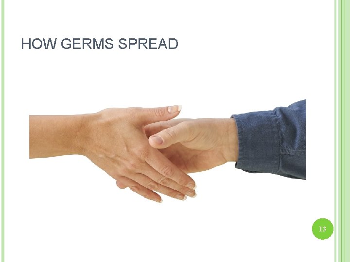 HOW GERMS SPREAD 13 