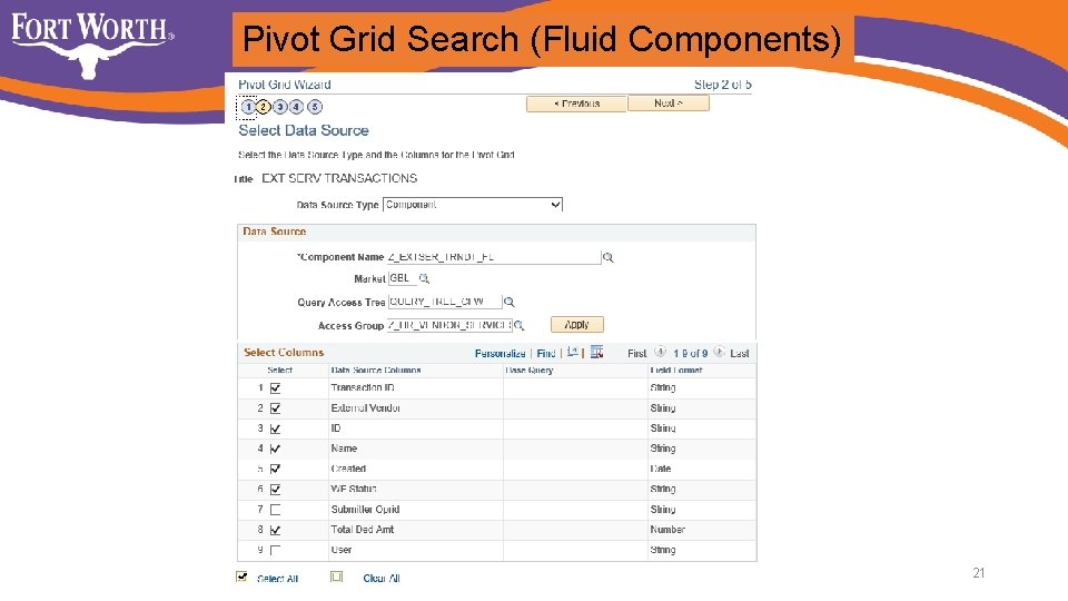 Pivot Grid Search (Fluid Components) 21 