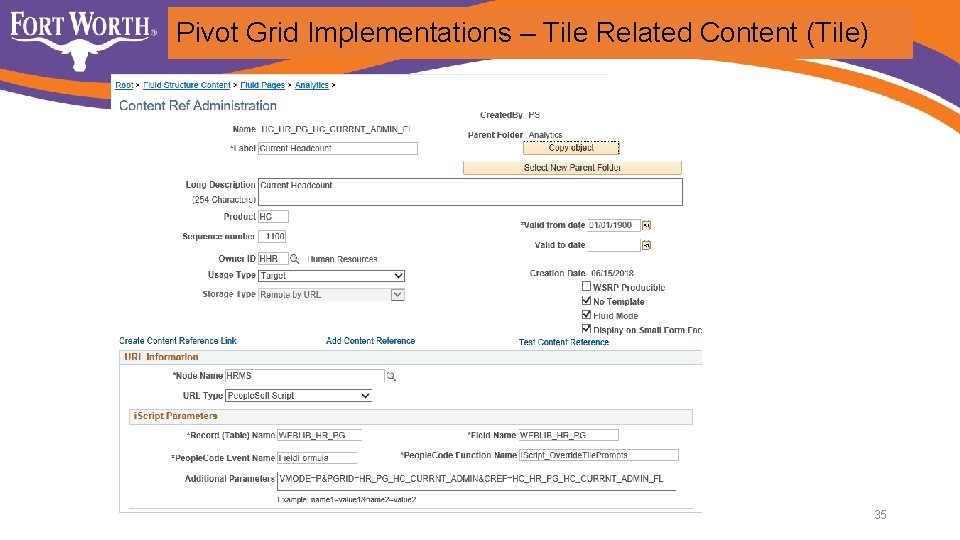 Pivot Grid Implementations – Tile Related Content (Tile) 35 