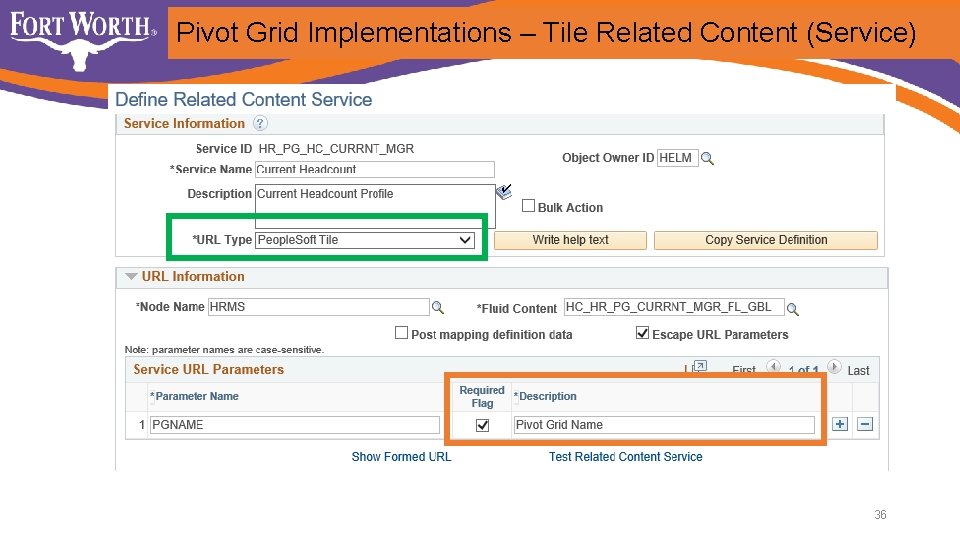 Pivot Grid Implementations – Tile Related Content (Service) 36 