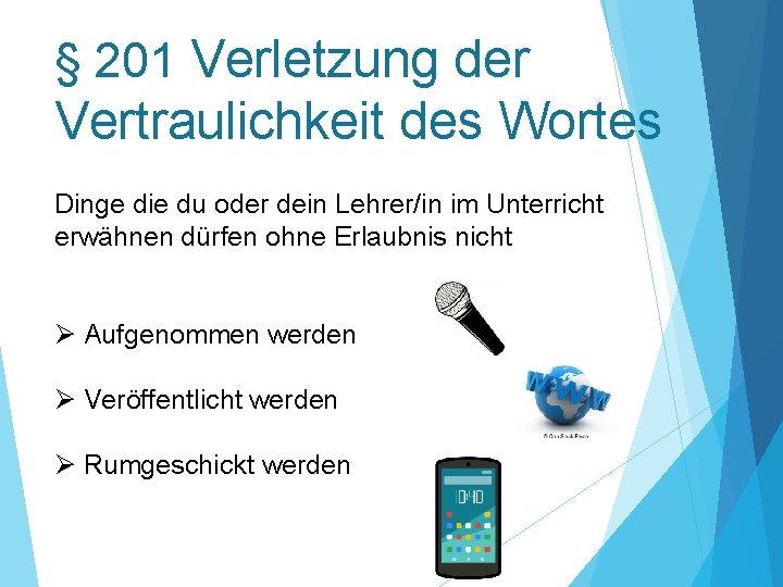 § 201 Verletzung der Vertraulichkeit des Wortes Dinge die du oder dein Lehrer/in im