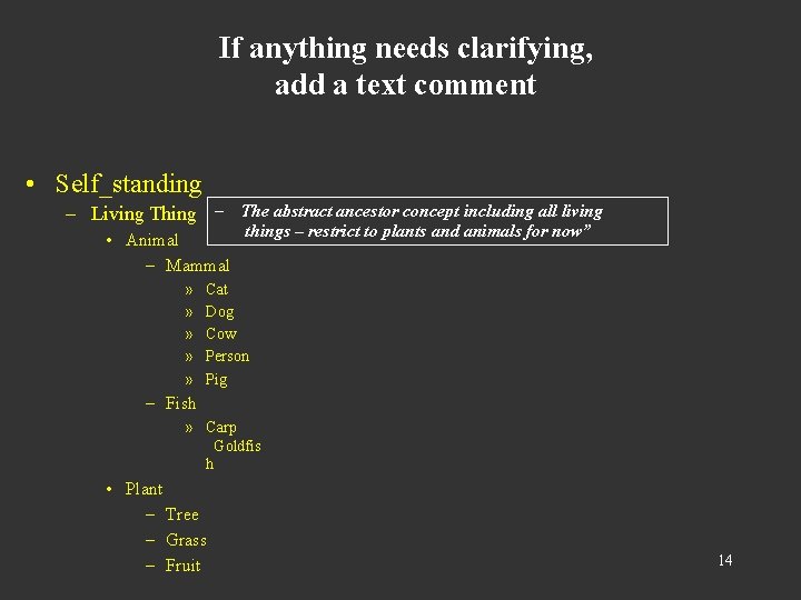 If anything needs clarifying, add a text comment • Self_standing – Living Thing –