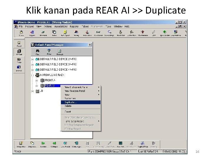 Klik kanan pada REAR AI >> Duplicate 16 