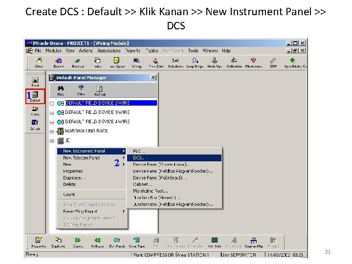 Create DCS : Default >> Klik Kanan >> New Instrument Panel >> DCS 21