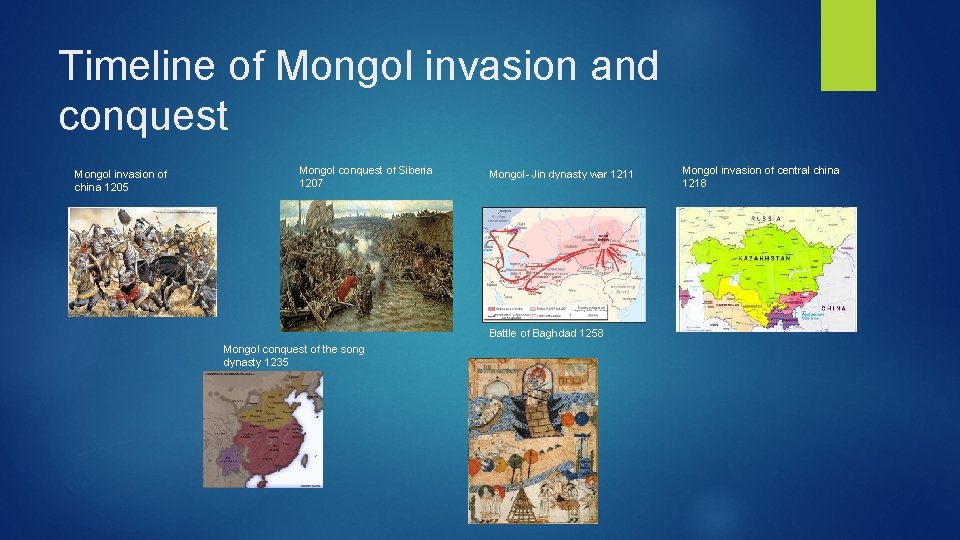 Timeline of Mongol invasion and conquest Mongol invasion of china 1205 Mongol conquest of