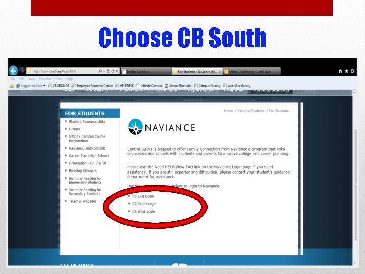 Choose CB South Choose Your School 