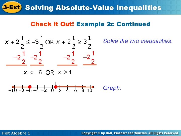 3 -Ext Solving Absolute-Value Inequalities Check It Out! Example 2 c Continued Solve the