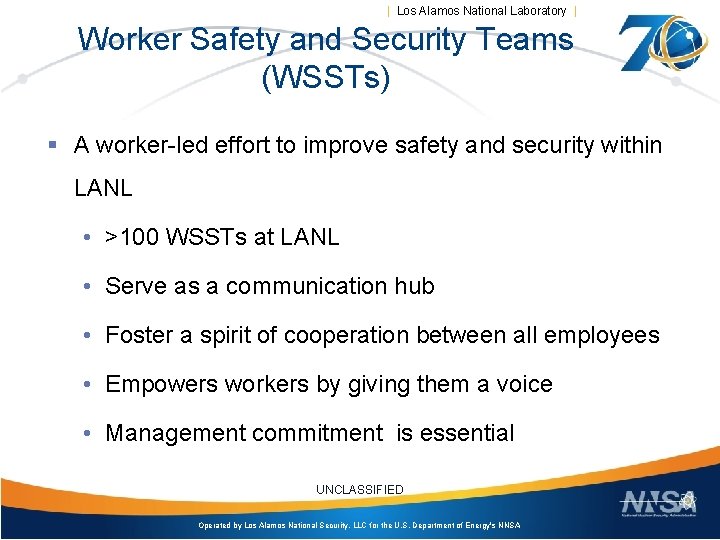 | Los Alamos National Laboratory | Worker Safety and Security Teams (WSSTs) § A