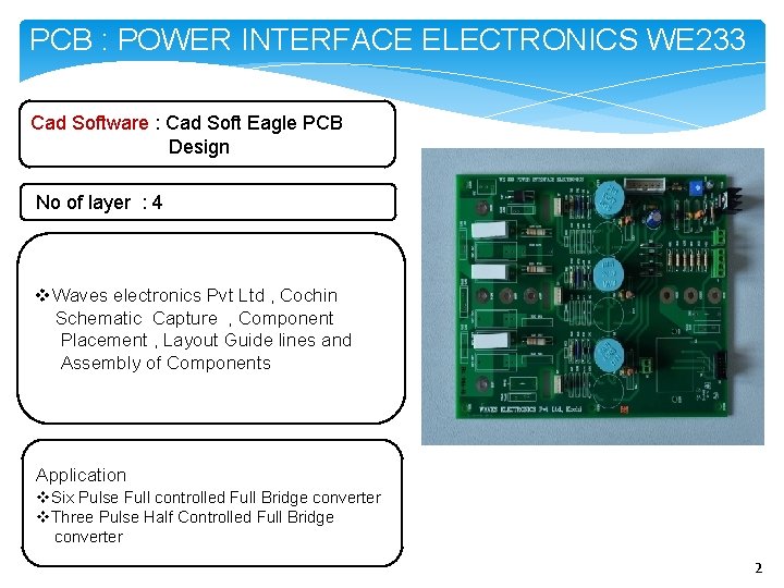 PCB : POWER INTERFACE ELECTRONICS WE 233 Cad Software : Cad Soft Eagle PCB