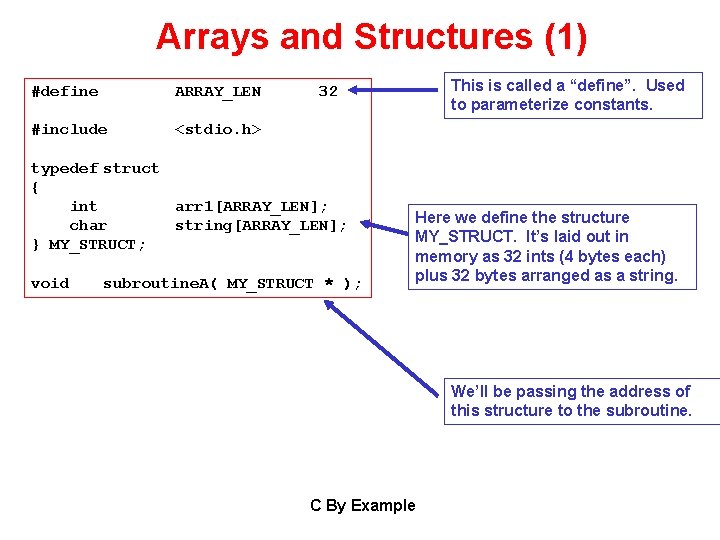 Arrays and Structures (1) #define ARRAY_LEN #include <stdio. h> typedef struct { int arr Arrays and Structures (1) #define ARRAY_LEN #include <stdio. h> typedef struct { int arr