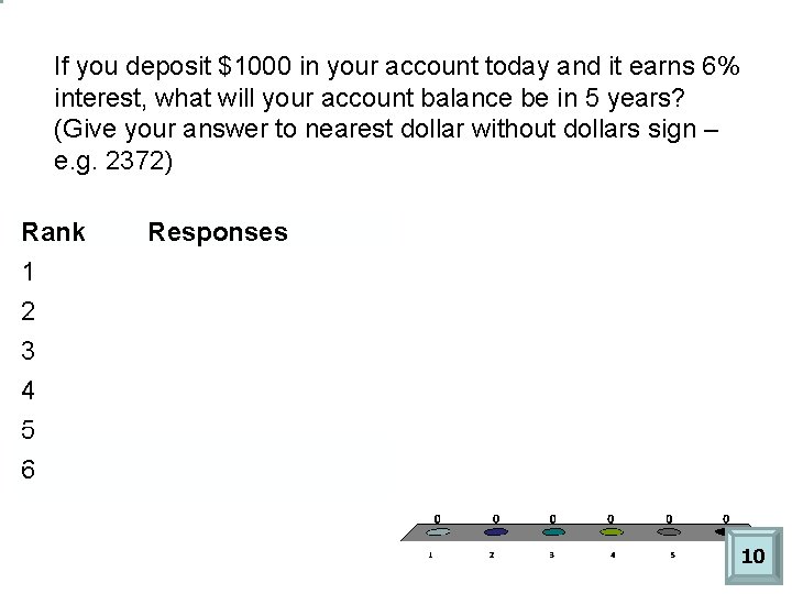 If you deposit $1000 in your account today and it earns 6% interest, what