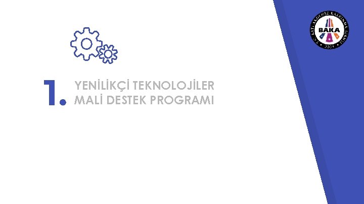 1. YENİLİKÇİ TEKNOLOJİLER MALİ DESTEK PROGRAMI 