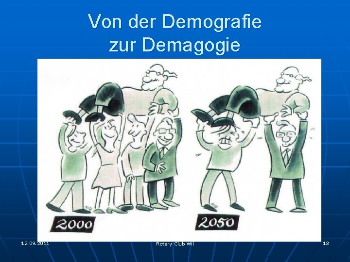 Von der Demografie zur Demagogie 12. 09. 2011 Rotary Club Wil 13 