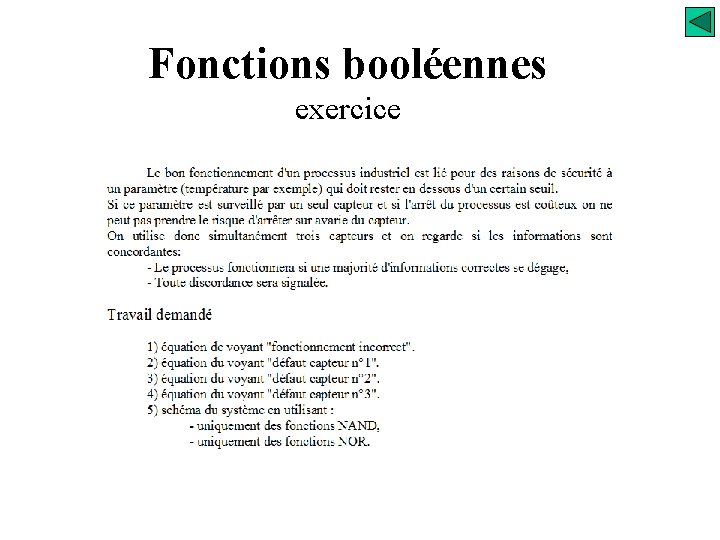 Fonctions booléennes exercice 