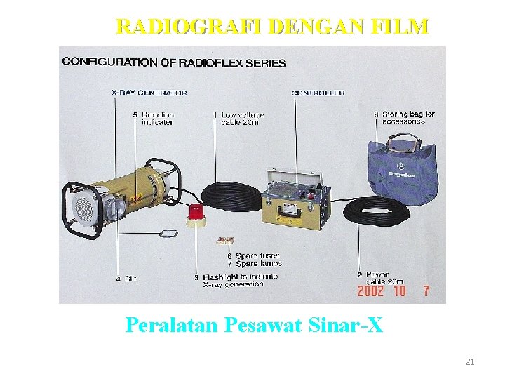 RADIOGRAFI DENGAN FILM Peralatan Pesawat Sinar-X 21 
