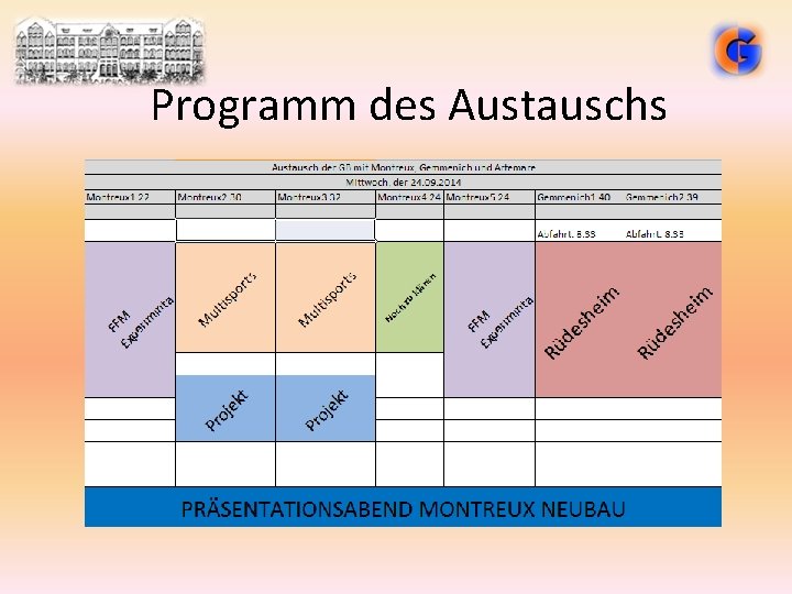 Programm des Austauschs 