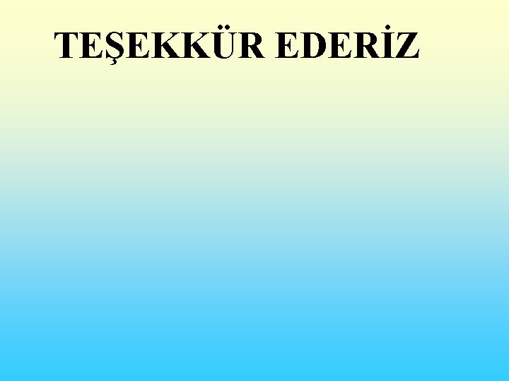 TEŞEKKÜR EDERİZ 