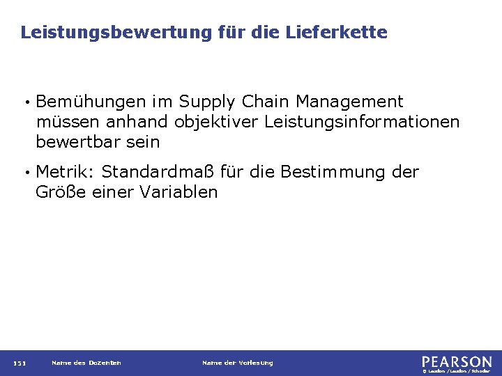 Leistungsbewertung für die Lieferkette • Bemühungen im Supply Chain Management müssen anhand objektiver Leistungsinformationen