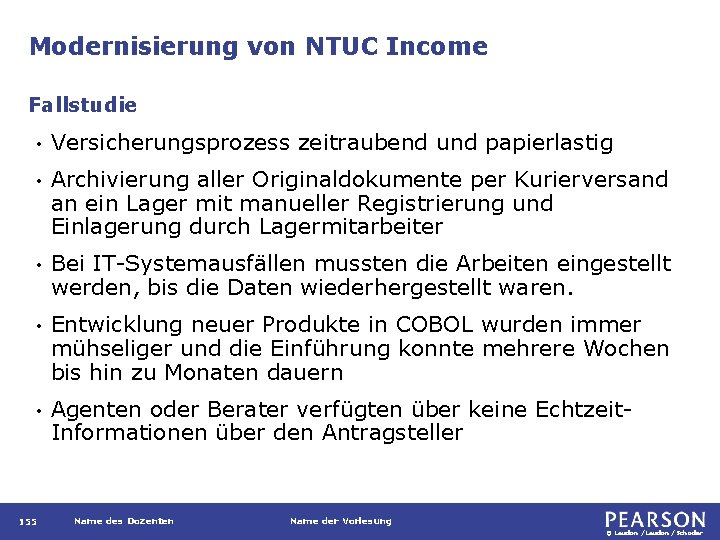 Modernisierung von NTUC Income Fallstudie • Versicherungsprozess zeitraubend und papierlastig • Archivierung aller Originaldokumente